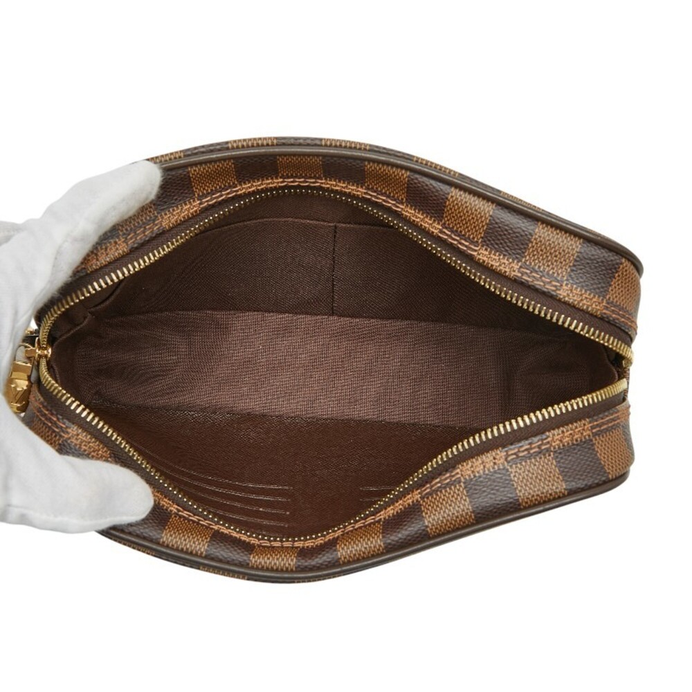 LOUIS VUITTON Authentic Brown Damier Leather Pochette Clutch Bag - Picture 9 of 11